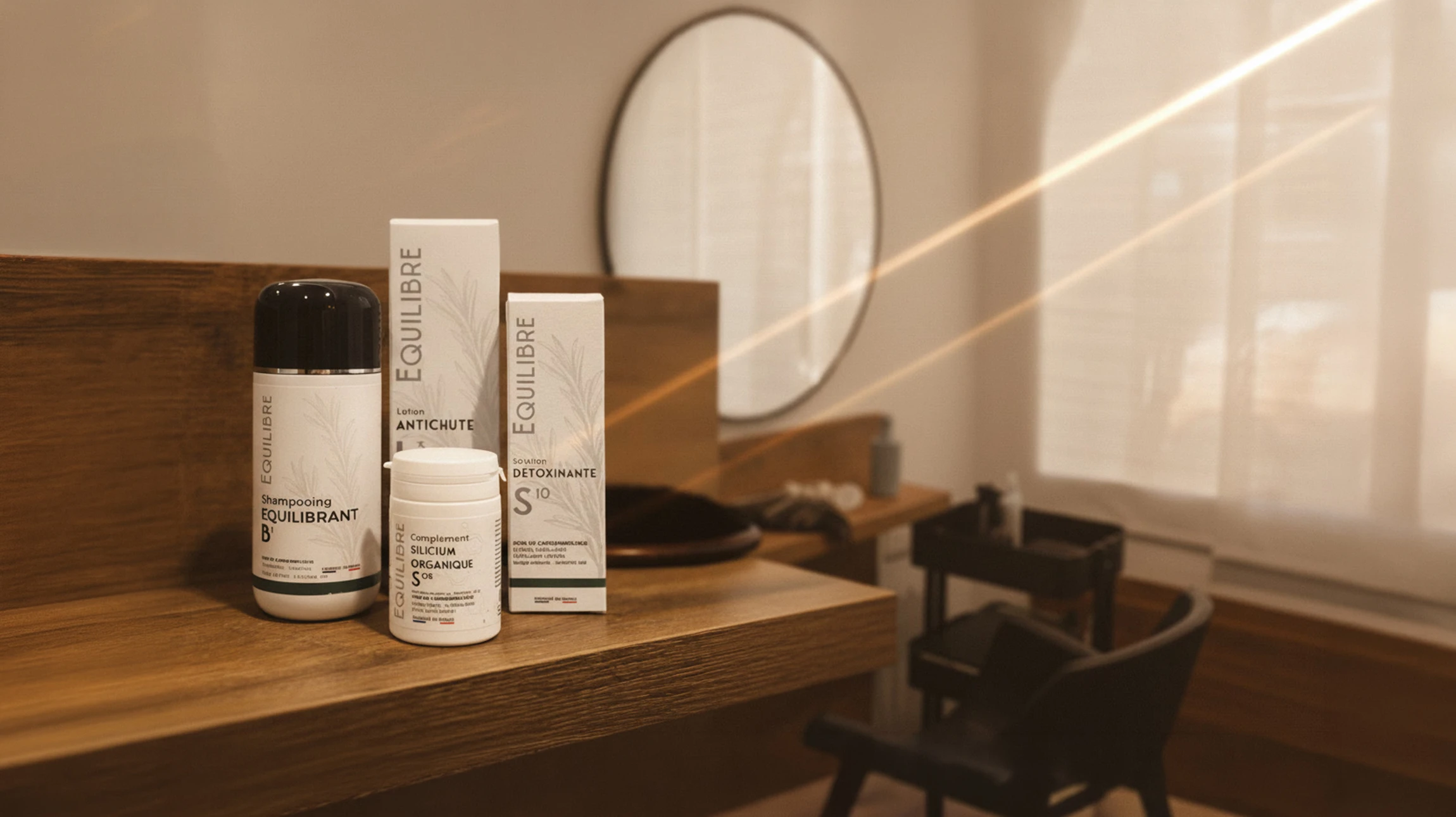 Collection de flacons cosmétiques blancs vierges sur fond neutre